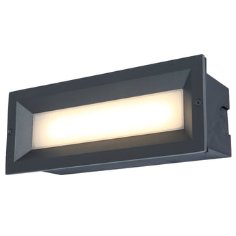 BRICKTRI: Exterior LED Tri-CCT Recessed Rectangular Frosted Diffuser Wall / Brick Lights IP65