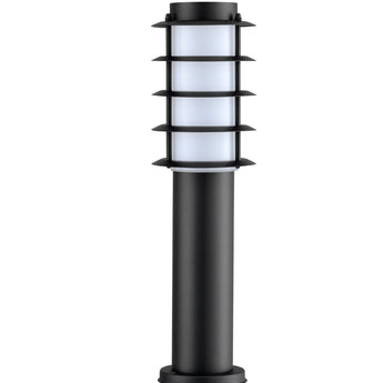 BORDA: E27 Surface Mounted Louvred Black Bollard Lights IP44