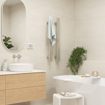 Triple Tube Vertical Single Heated Towel Rail 900H