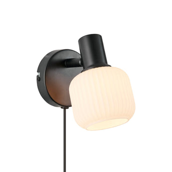 Milford Mini Wall Black GlassMetal IP20 E14
