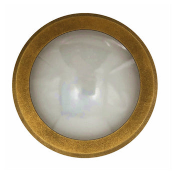 CLA-STE: Exterior LED 12V/240V Antique Brass Round Step/Wall Lights IP65