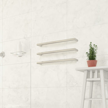 Round Single Bar Polished Heated Towel Rail