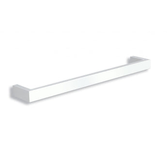 Satin White Square Single Bar Heated Towel Rail