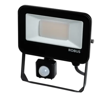 SELEST PLUS 10W/20W Floodlight With PIR IP65 CCT3 Black c/w 1m Flex