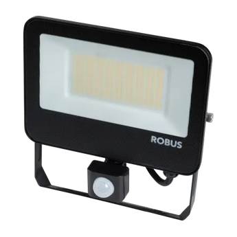 SELEST PLUS 30W/50W Floodlight With PIR IP65 CCT3 Black c/w 1m Flex